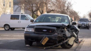 Image of a wrecked car post-accident