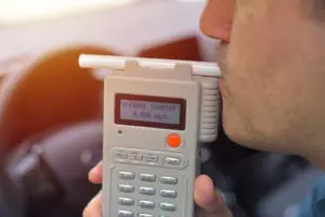 a driver submitting to a breathalyzer test during a roadside stop