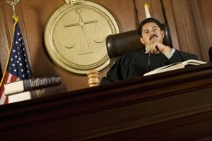 judge presides over probation violation hearing