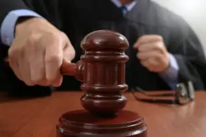 a judge striking their gavel