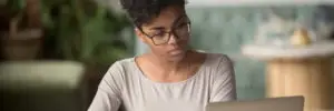 black woman doing research
