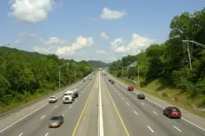 vehicles traveling on the highway