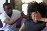 black man yelling at his wife