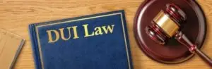 dui law book with gavel