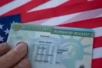 green card with American flag