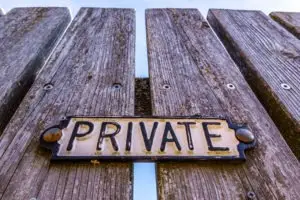 private sign on a fence