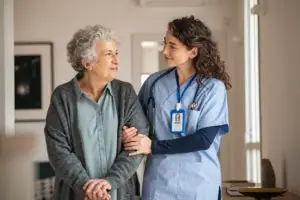 nurse helping a patient