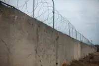 barbed wire fence of a prison