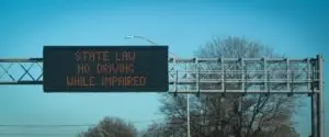 impaired driving warning sign
