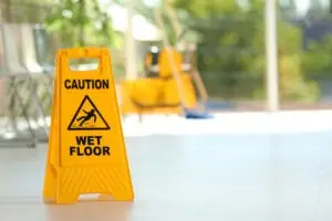 safety sign on a floor