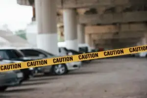 caution-tape-across-parking-garage