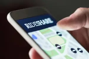 ride share app on a smartphone
