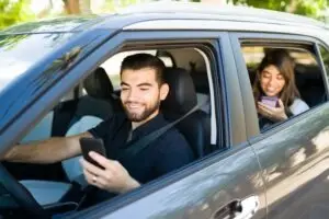 rideshare driver texting