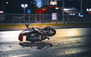 Motorcycle crash requiring a Montebello motorcycle accident lawyer.