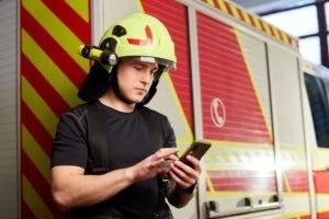 A firefighter calls his lawyer while on break to ask his attorney if you can work as a firefighter with a DUI.