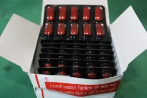 Box of Levofloxacin tablets