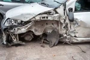A car damaged after a side-impact accident