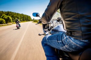 Motorcyclists driving on a highway