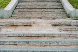 broken stone stairs