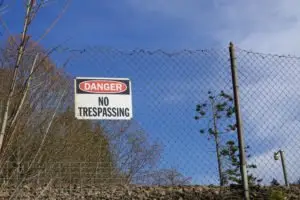 danger sign on a fence
