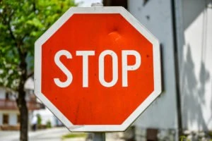 weathered stop sign