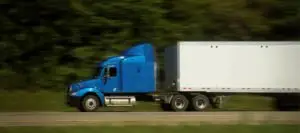 18-wheeler whipping down the road