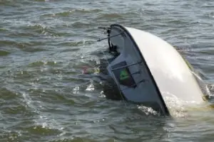 A sunken yacht