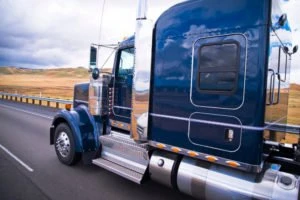 blue semi-truck