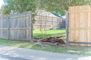 broken wooden fence
