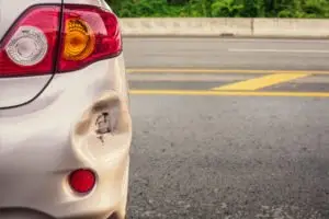 damaged rear bumper