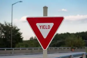 yield sign by the highway
