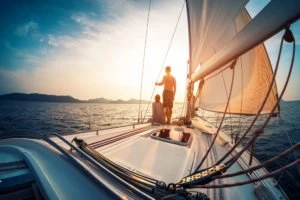 people on a sailing boat