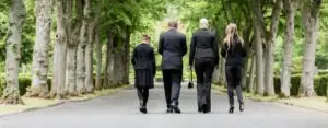 family at a funeral