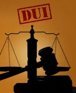 gavel with DUI sign
