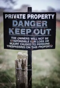 sign for dangerous property