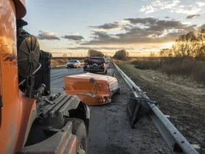 debris in the road after truck wreck