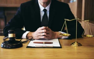 lawyer prepares for meeting