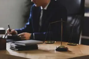 lawyer working in his office