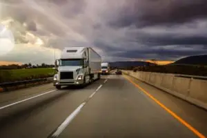 semi-truck driving on highway
