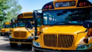 fleet of school busses 