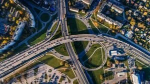 An aerial view of a Florida intersection.