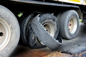 Blown-out truck tires