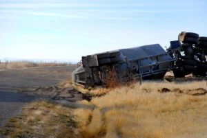 overturned tractor-trailer