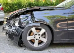 Car damaged after an an accident