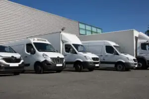 A fleet of commercial vehicles. After a collision, you can seek help from a commercial vehicle accident lawyer in Elk Grove.