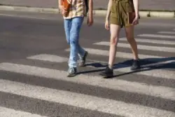couple in crosswalk