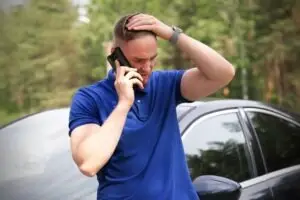 man calling for help after crash