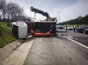 rolled over truck in kalamazoo