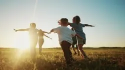 kids running in the sunshine at summer camp