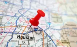 Closeup,of,a,houston,,texas,map,with,red,pin